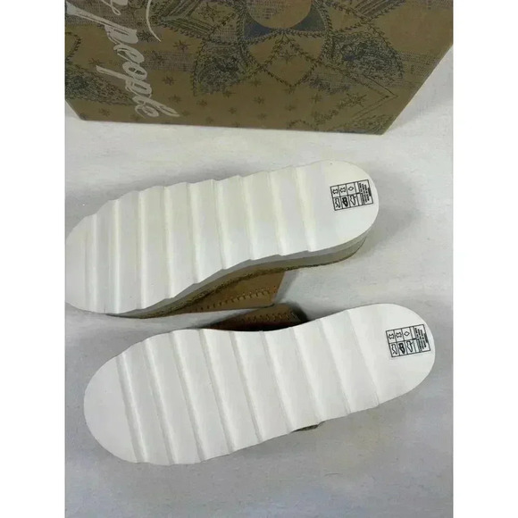 New w/ Box Free People Santorini Platform Espadrille Sandal Size 9 Sand Leather - Picture 7 of 7